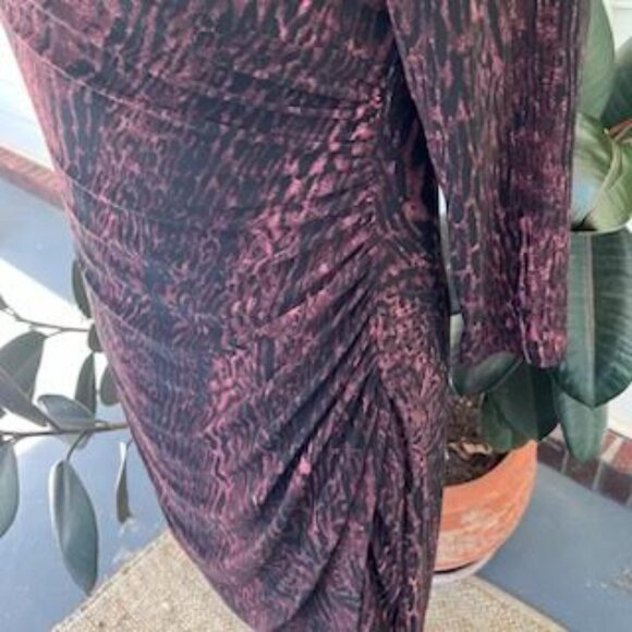 Lauren Ralph Lauren Stretch Jersey Knit Leopard Dress Print Size 10 Midi - Picture 4 of 12